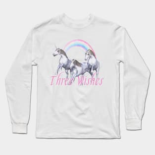 Three Wishes Magical Unicorns Long Sleeve T-Shirt